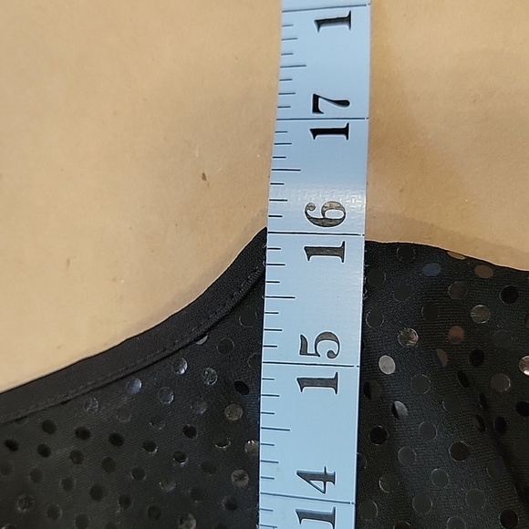 LOVE Tease Size M Black Sequin Racerback Drape Neck Sleeveless Top - Picture 7 of 10